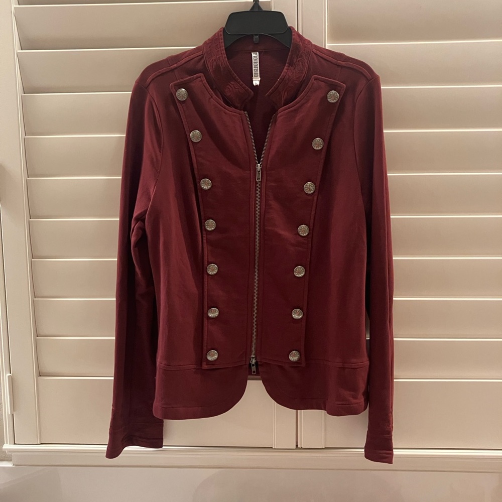MonoReno Burgundy Military Style Jacket